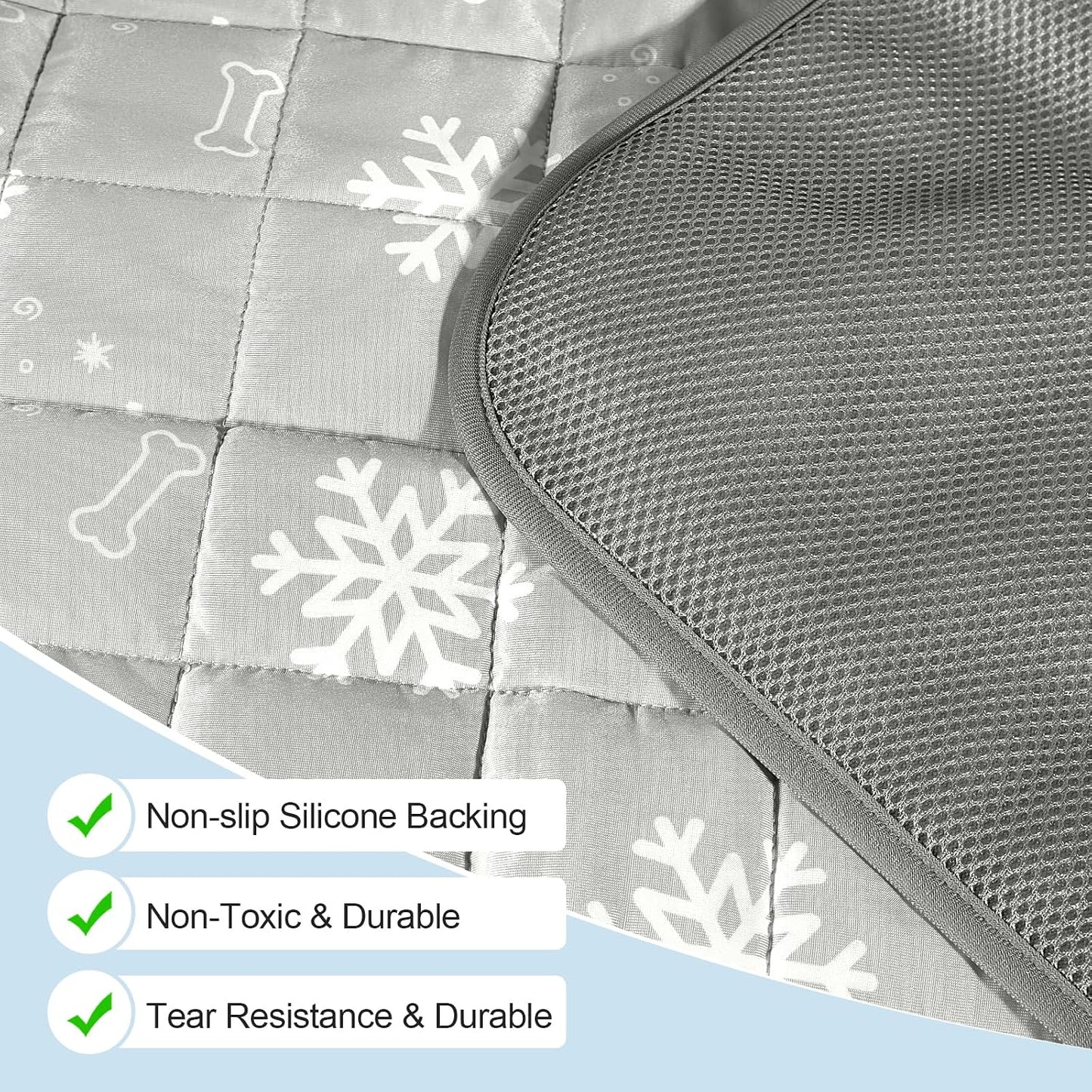 Dog Cooling Mat, Dog Blanket Washable, Cool Fabric & Internal Waterproof Cooling Pad (Grey, Medium (28X20 Inch))