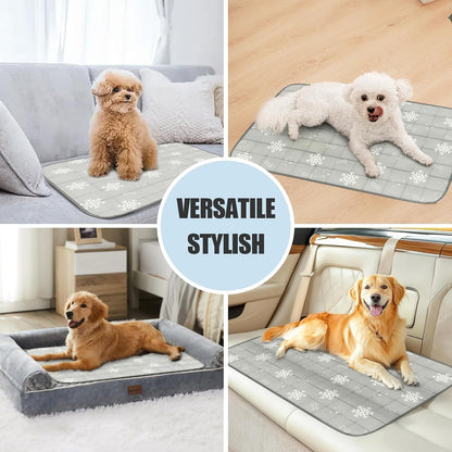 Dog Cooling Mat, Dog Blanket Washable, Cool Fabric & Internal Waterproof Cooling Pad (Grey, Medium (28X20 Inch))