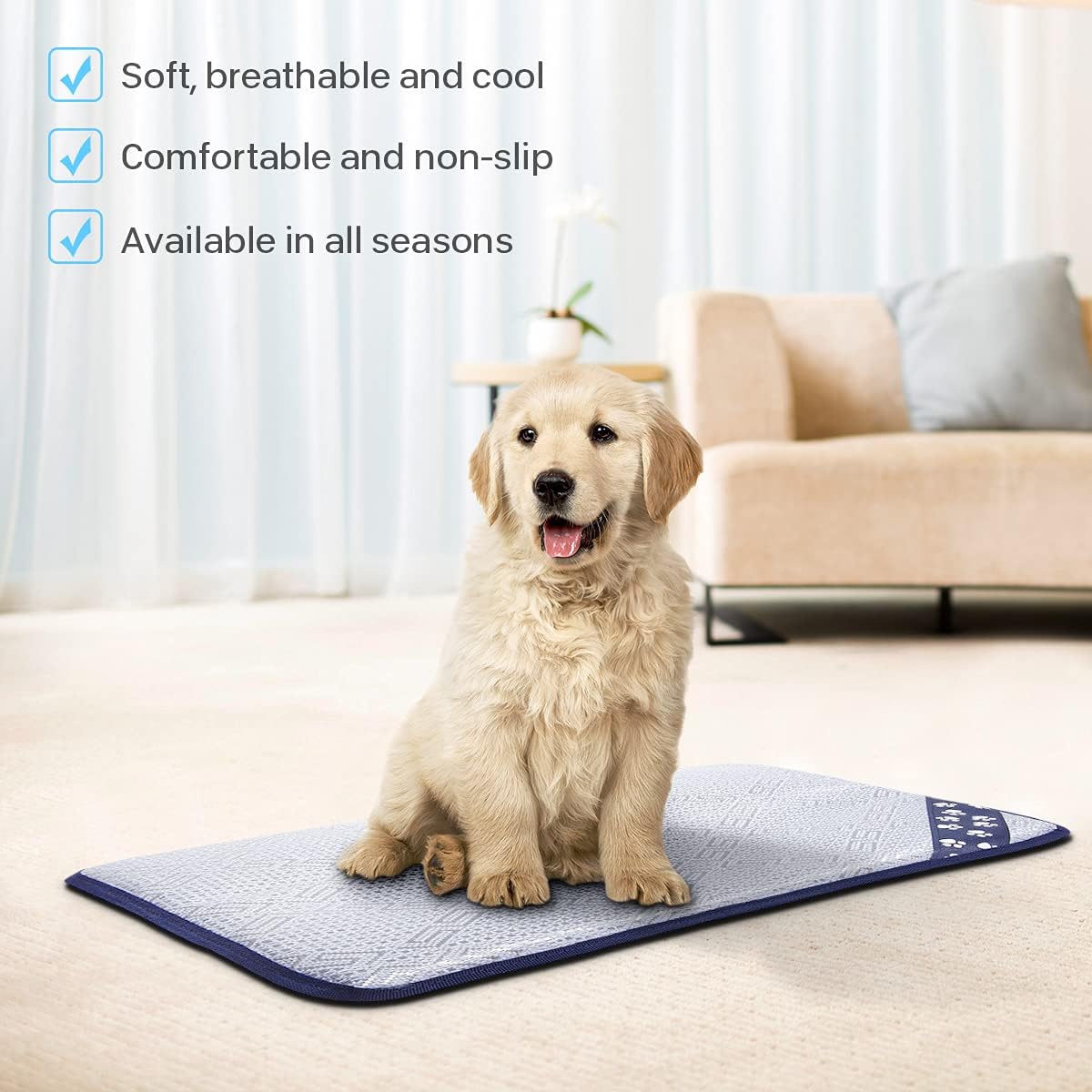 Summer Cooling Mat - Pet Cooling Pad for Dogs Cats,Ice Silk Pet Self Cooling Pad Blanket for Pet Bedskennelssofafloorcar Seats (X-Large)