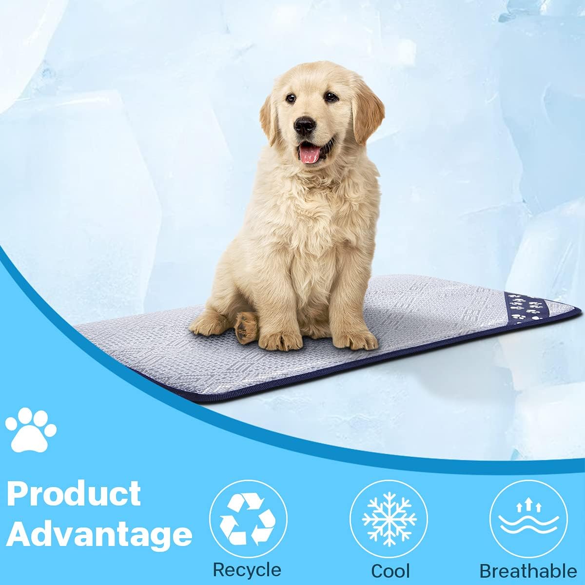 Summer Cooling Mat - Pet Cooling Pad for Dogs Cats,Ice Silk Pet Self Cooling Pad Blanket for Pet Bedskennelssofafloorcar Seats (X-Large)