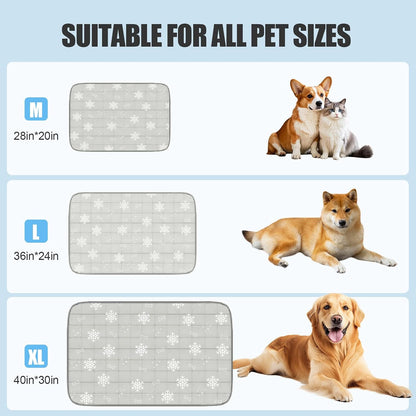 Dog Cooling Mat, Dog Blanket Washable, Cool Fabric & Internal Waterproof Cooling Pad (Grey, Medium (28X20 Inch))