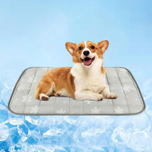 Dog Cooling Mat, Dog Blanket Washable, Cool Fabric & Internal Waterproof Cooling Pad (Grey, Medium (28X20 Inch))